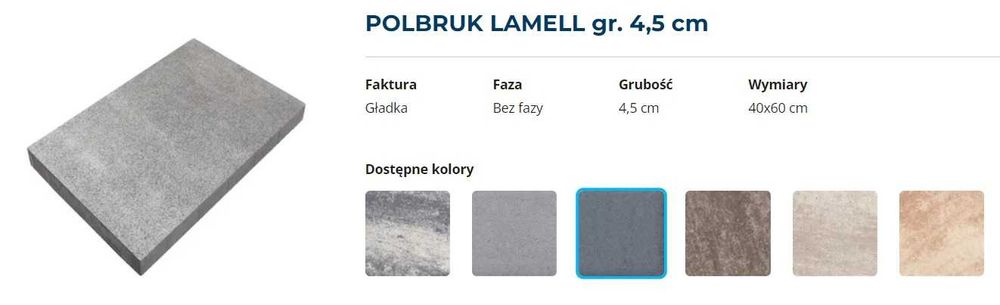 Duża płyta tarasowa LAMELL 60x40 cm gr.4,5 cm melanż POLBRUK PROMOCJA