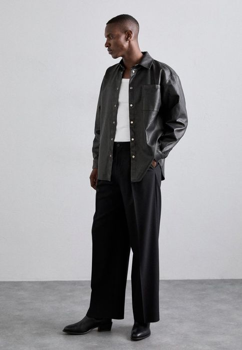 Koszula z ekoskóry czarna MSGM 42