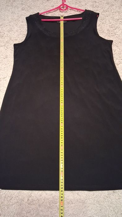 Czarna sukienka  XL  w kpl. z narzutką