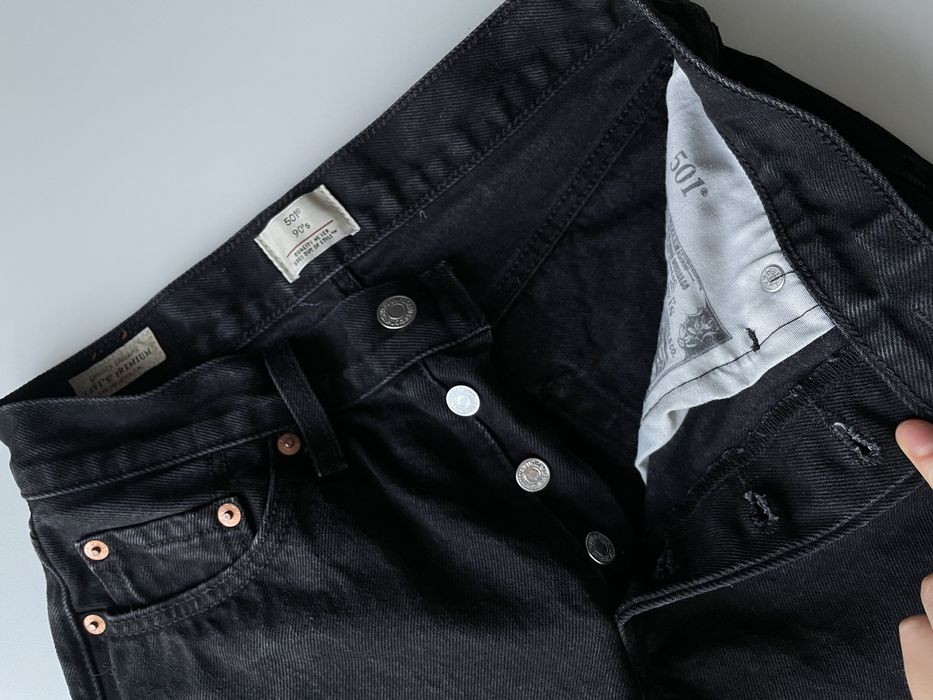 Джинси levi’s 501 90’ чорні w26 (high rise, 100% бавовна)