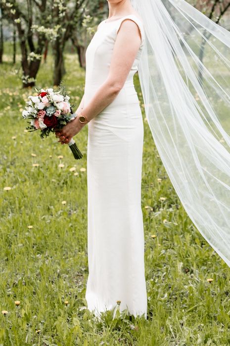 Suknia ślubna handmade unikat, wełna, jedwab, bawełna