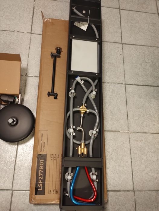 Keokbon piękny Panel prysznicowy 3 w 1, czarny,