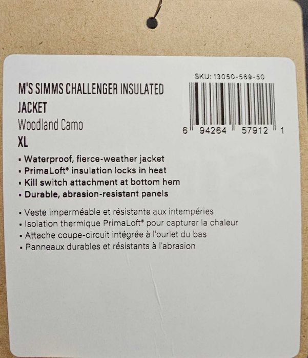 Simms Challenger Insulated bib + jacket, ocieplany zestaw wędkarski