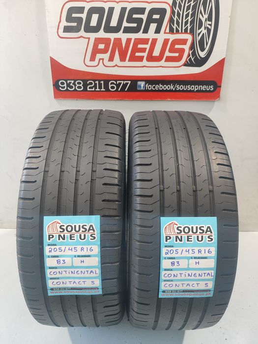 2 pneus semi novos 205-45R16 Continental - Oferta dos portes