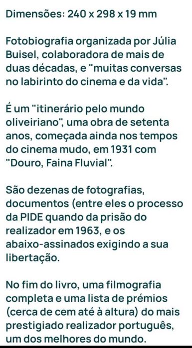 Fotobiografia de Manoel de Oliveira - livro novo