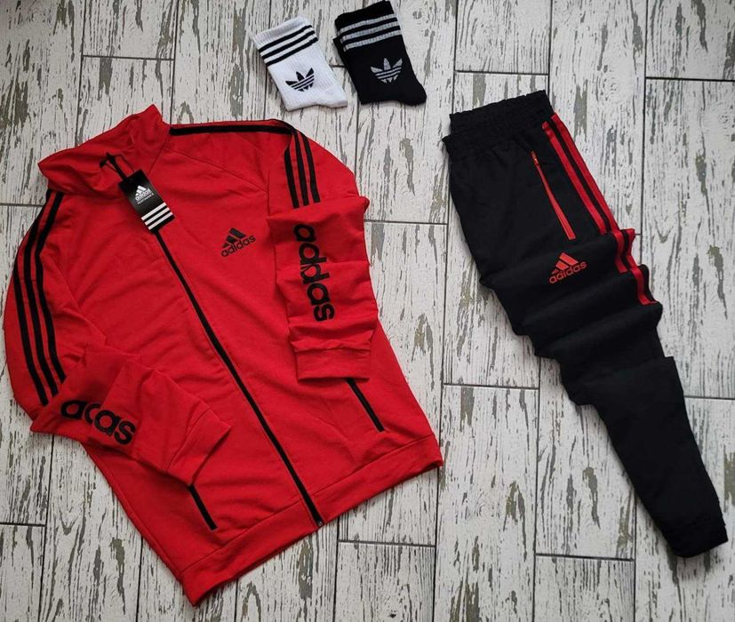 Чоловічий спорт набір 6 в 1 Аdidas: костюм, футболка-шорти, шкарпетки