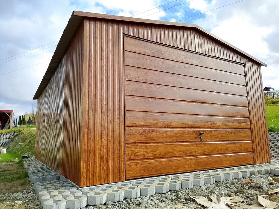Garaż 4x5 drewnopodobny garaże blaszane blaszak