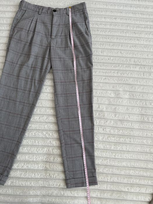 Чоловічі брюки O’STIN в клітинку сірі, розмір 30