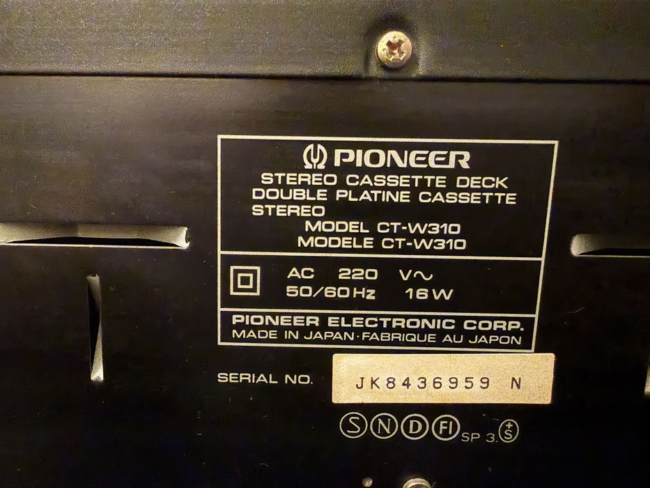 PIONEER CT-W310 Deck
