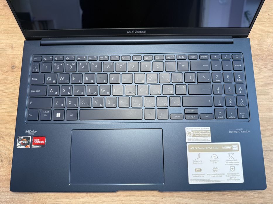 Asus Zenbook 15" OLED, 120 HZ, 32Gb/1Tb, Ryzen 7 7735U, 8 ядер, 65 Wt•год., Ідеальний стан