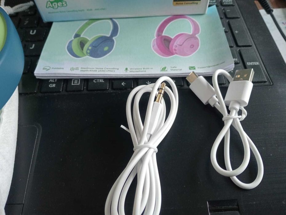 Auscultadores Bluetooth Infantis iClever BTH20 – Azul/Verde – NOVOS