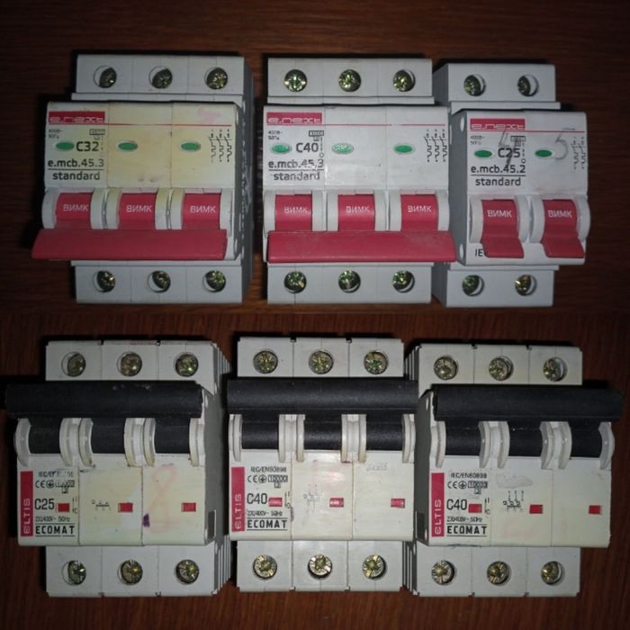 Автоматичні вимикачі E.Next Standard, Eltis Ecomat, General electric..