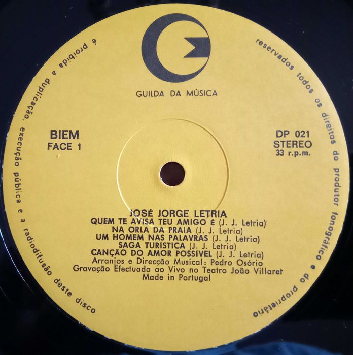 José Jorge Letria	- - - - -	De Viva Voz	- - - - -	LP