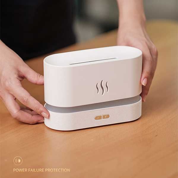 Difusor de óleo essencial simulação chama ultra-sônico usb 180ml