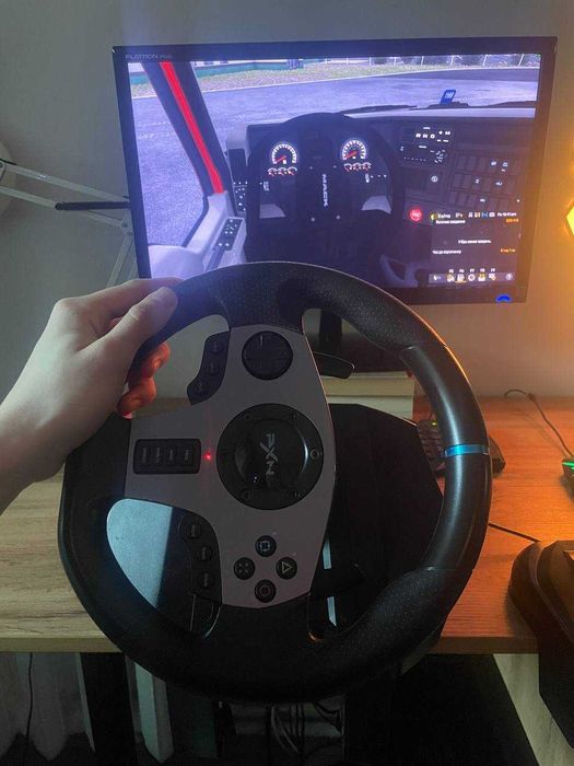 Ігровий руль PXN V9 з педалями та коробкою передач (270°/900°)
