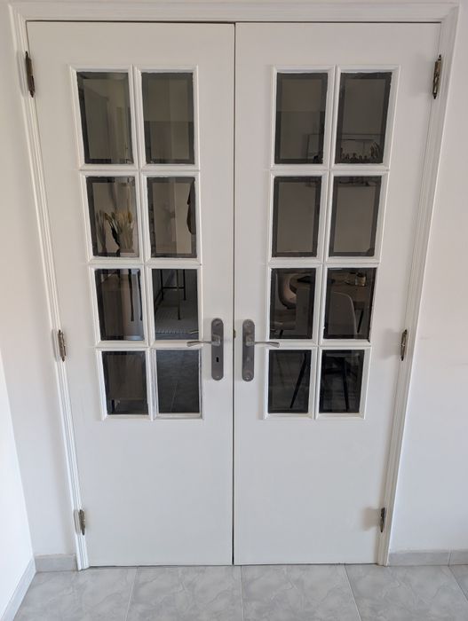 Porta dupla interior com vidro