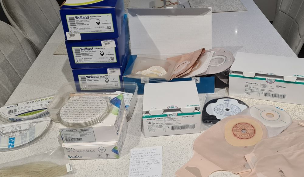 Akcesoria,  worki, stomia,  całość