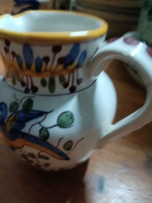 Caneca antiga faiança portuguesa viúva de Lamego