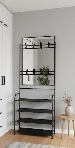 Вешалка напольная для одежды с полками для обуви и крючками для курток