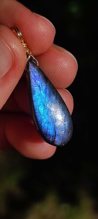 Labradoryt niebieski wisior wisiorek ochronny kryształ amulet