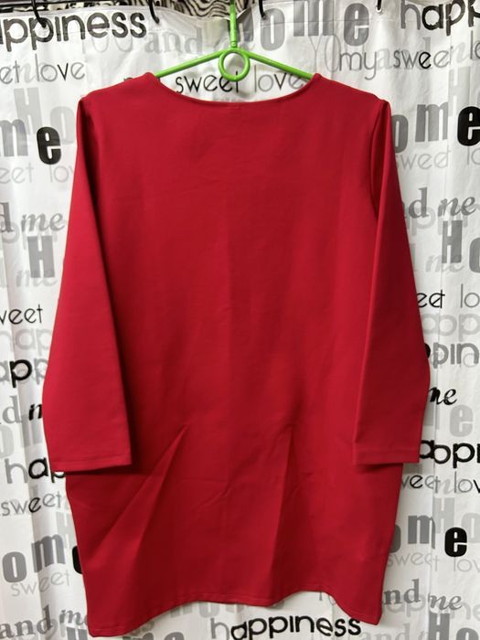 платье короткое, туника, плотный натуральный трикотаж.М-L