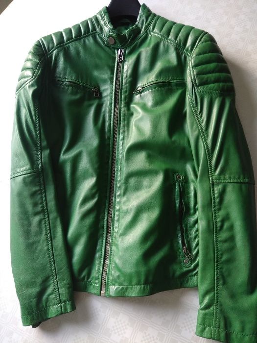 Blusão de homem Casa das Peles novo M / 38 verde em pele genuína
