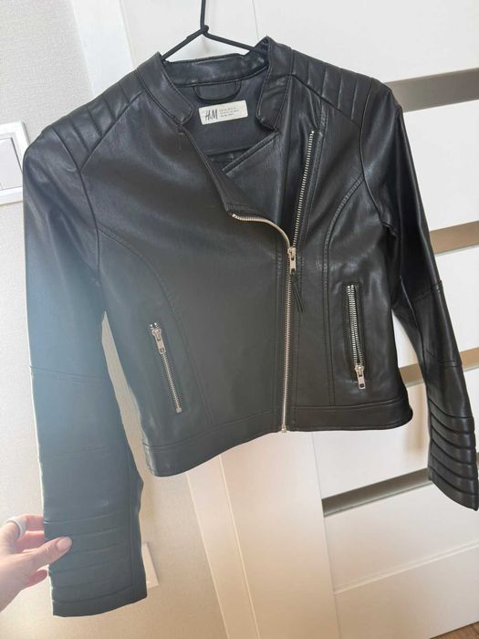 Шкіряна куртка на дівчинку (кожанка)