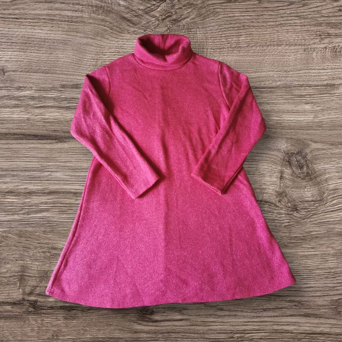 Mini sukienka tunika różowa połyskującą S