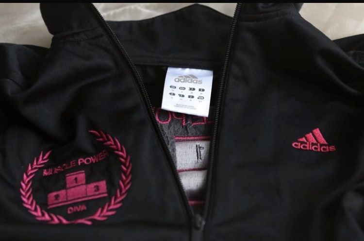 Bluza damska adidas rozm S jak nowa czarna różowe wstawki