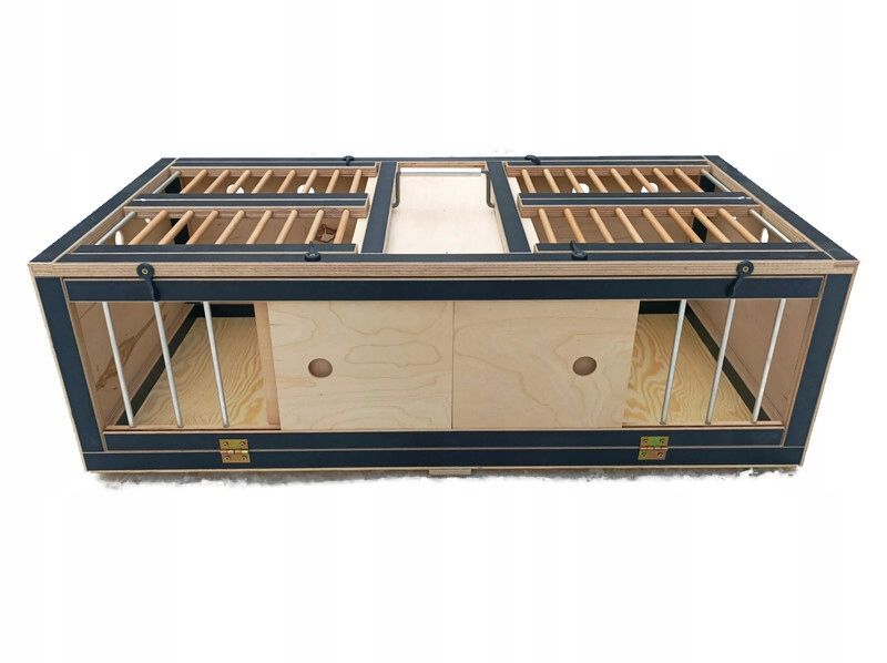 Kosz transportowy dla gołębi PREMIUM Black - duży, dzielony, 80×40×23