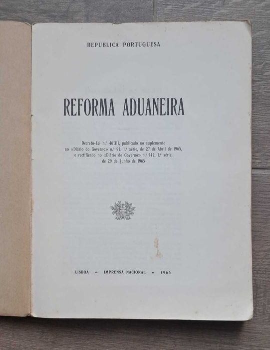 Livro 'A Reforma Aduaneira' - 1965