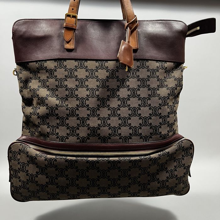 Жіноча сумка Celine Macadam Canvas and Leather Vertical Tote bag