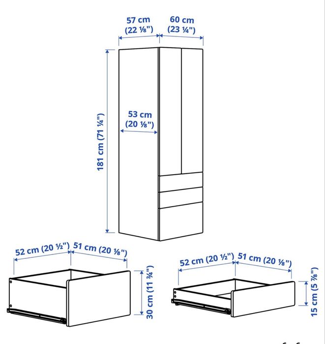 Ikea SMÅSTAD Platsa  120×57×244