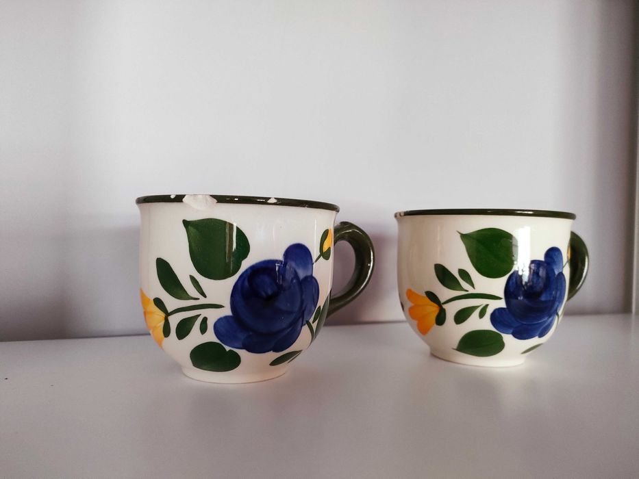Ceramiczne filiżanki Villeroy & Boch ręcznie malowane