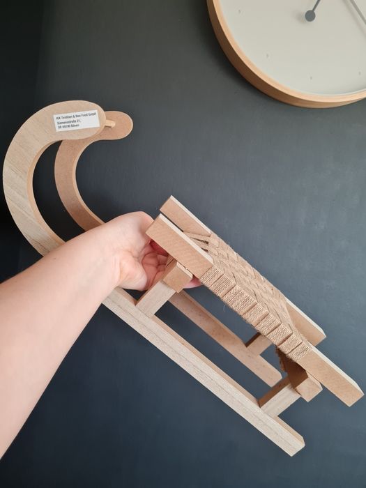 KIK drewniana ozdoba dekoracja duże sanki XXL saneczki boho NOWE