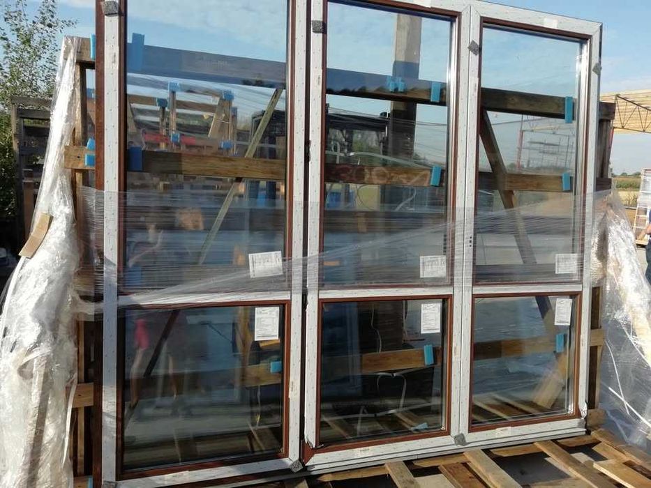 Drzwi balkonowe pcv dwustronny orzech