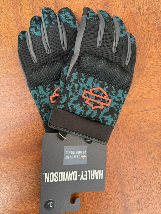 Guanti Moto Uomo Harley-Davidson Rete Mimetica Blu - Modello 98137-23VM