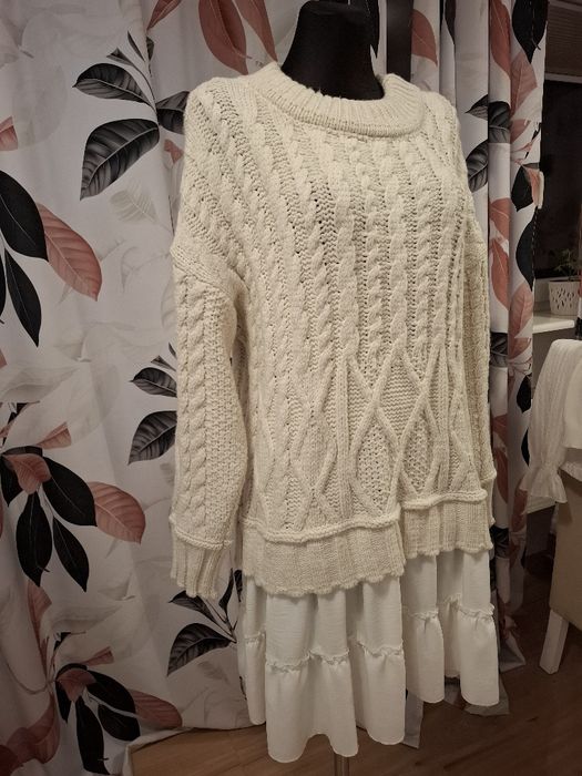 Tunika sweter kolor bez