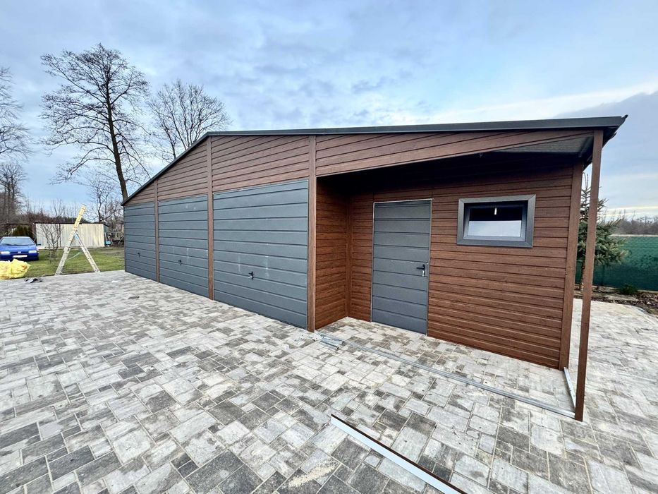 Garaż Blaszany Drewnopodobny 12x6 hala wiata 12x7 11x6 10x6 9x6 8x6 8