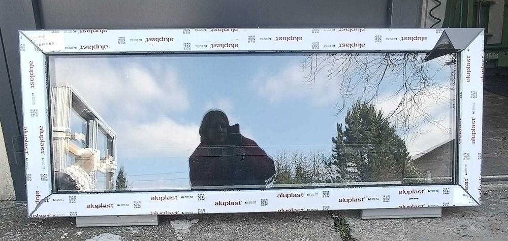 Okno stałe fix PCV witryna 1310x520mm zewn. kolor szary bazalt