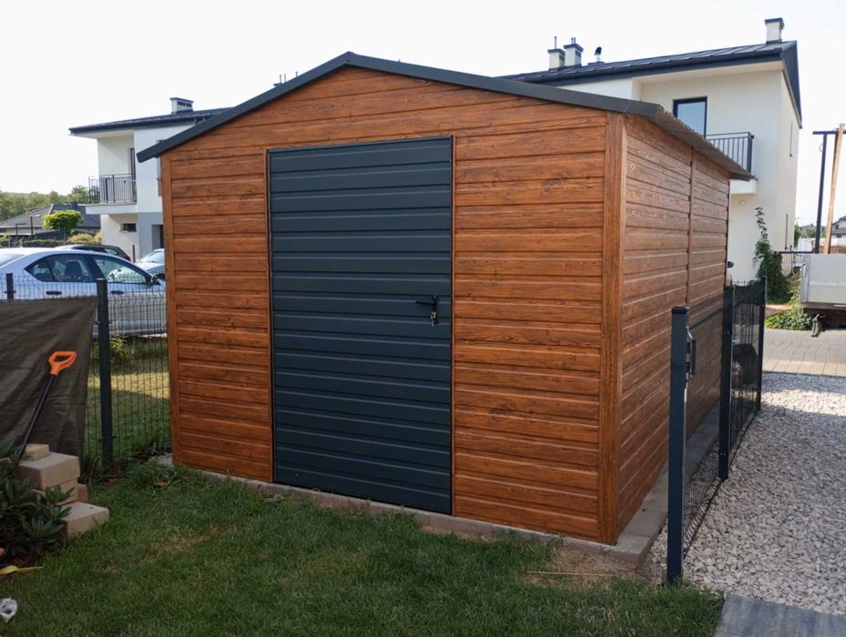 Domek narzędziowy garaż ogrodowy drewnopodobny dwuspad PRODUCENT (237)