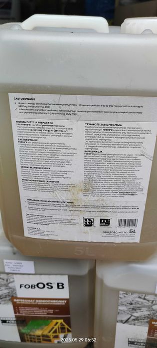 Fobos B Impr.ognioch. OSB i płyty drewno. - 6 szt. 5litrów - bezbarwny
