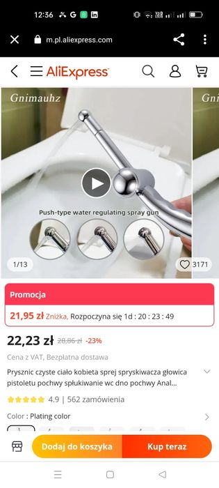 Głowica pod prysznic do płukania łazienki wc