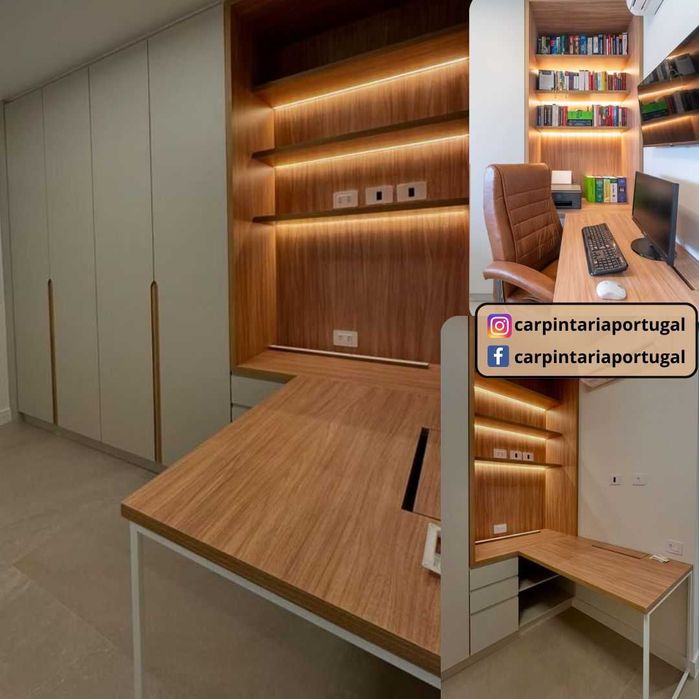 Roupeiros integrados com secretárias