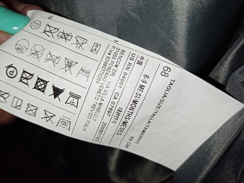 Casaco Benetton 6/9 meses