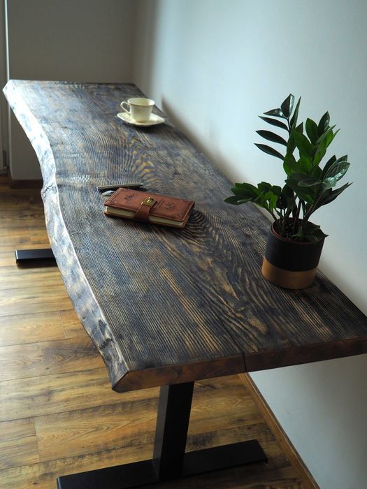 Blat biurka z drewna litego