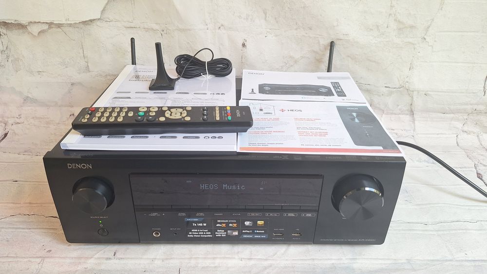 7.2 Denon AVR-X1600 Wi-Fi BT Heos 4K60p eARC DSD Spotify Atmos Vision