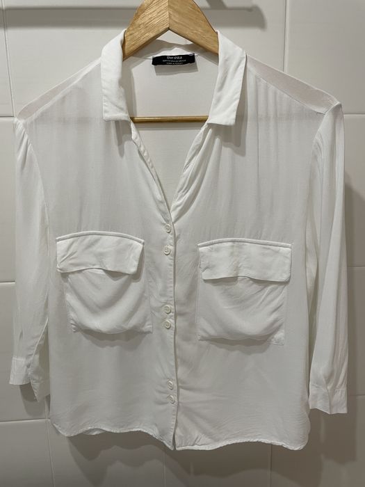 Блуза жіноча Bershka, блуза біла, блузка, сорочка біла, сорочка жіноча