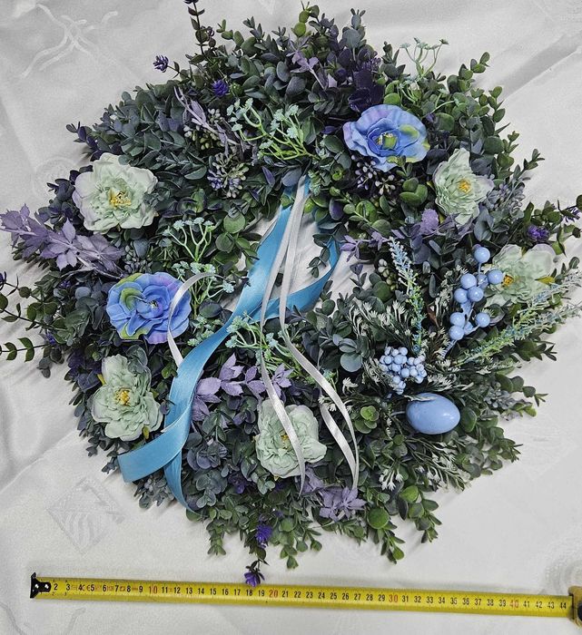 Stroik, wianek Wielkanoc, wieniec, wiosenny, duży i gęsty 45cm !