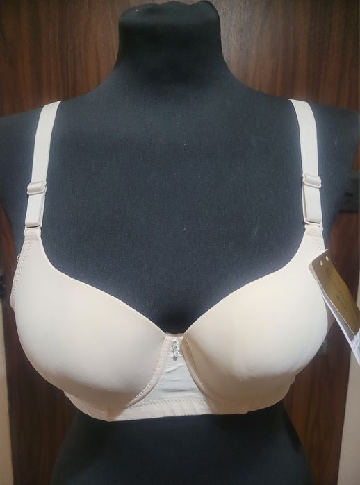 Stanik usztywniany kremowy